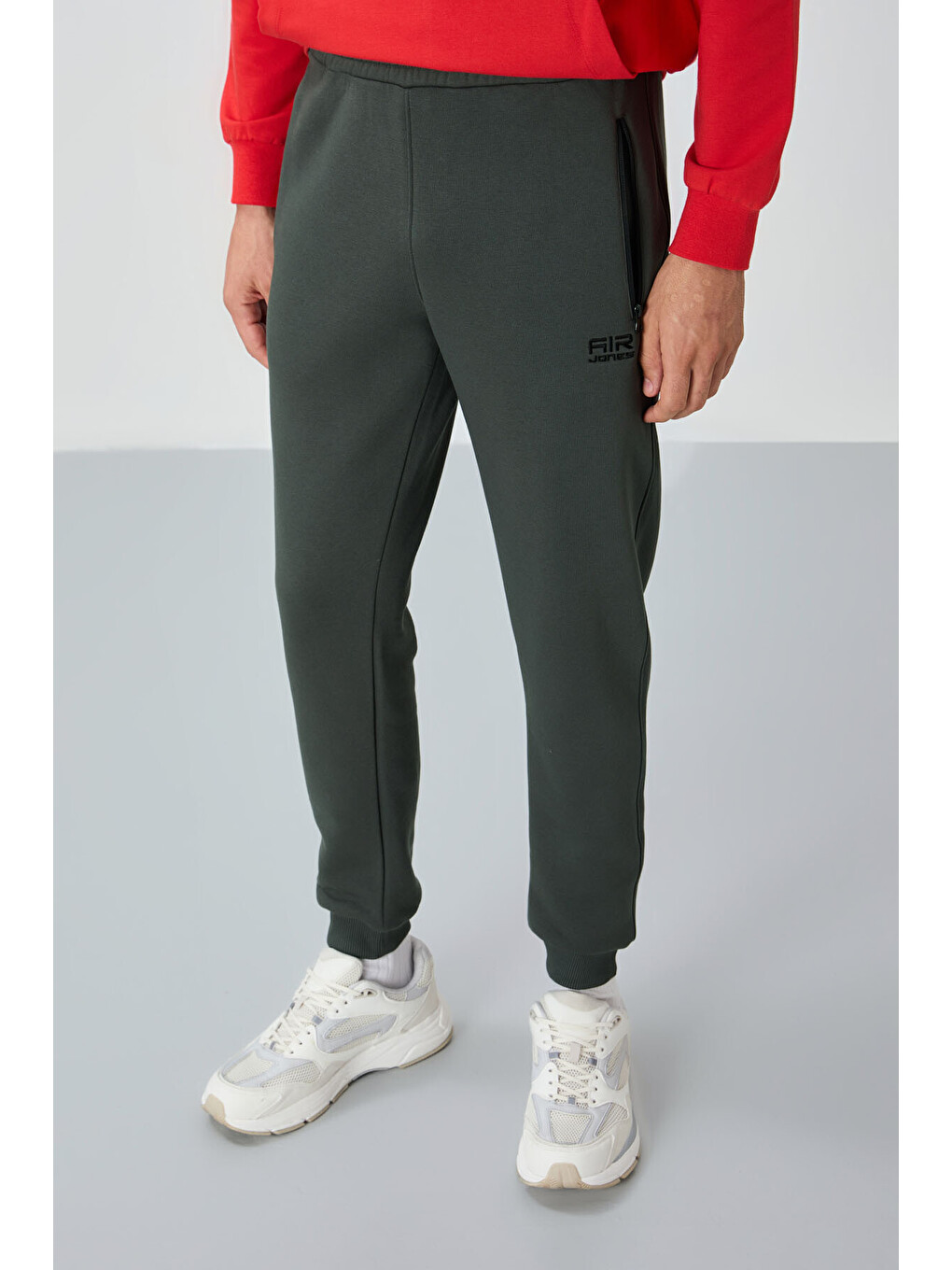 Cesar Haki Fermuar Cepli Şardonlu Jogger Erkek Jogger Eşofman Altı - 84929-2