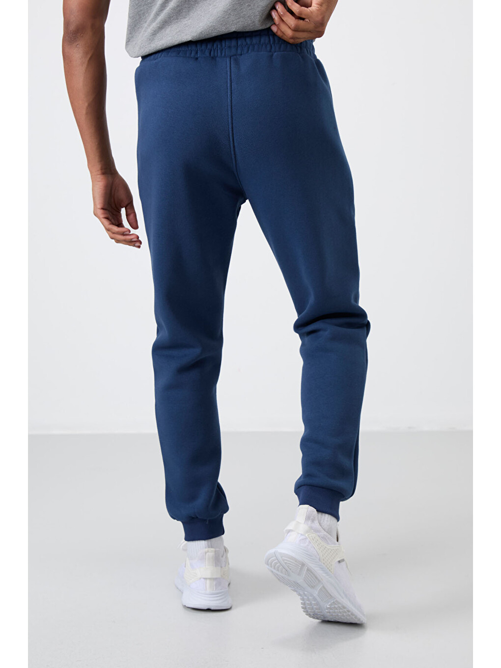 Cesar İndigo Fermuar Cepli Şardonlu Jogger Erkek Jogger Eşofman Altı - 84929-4