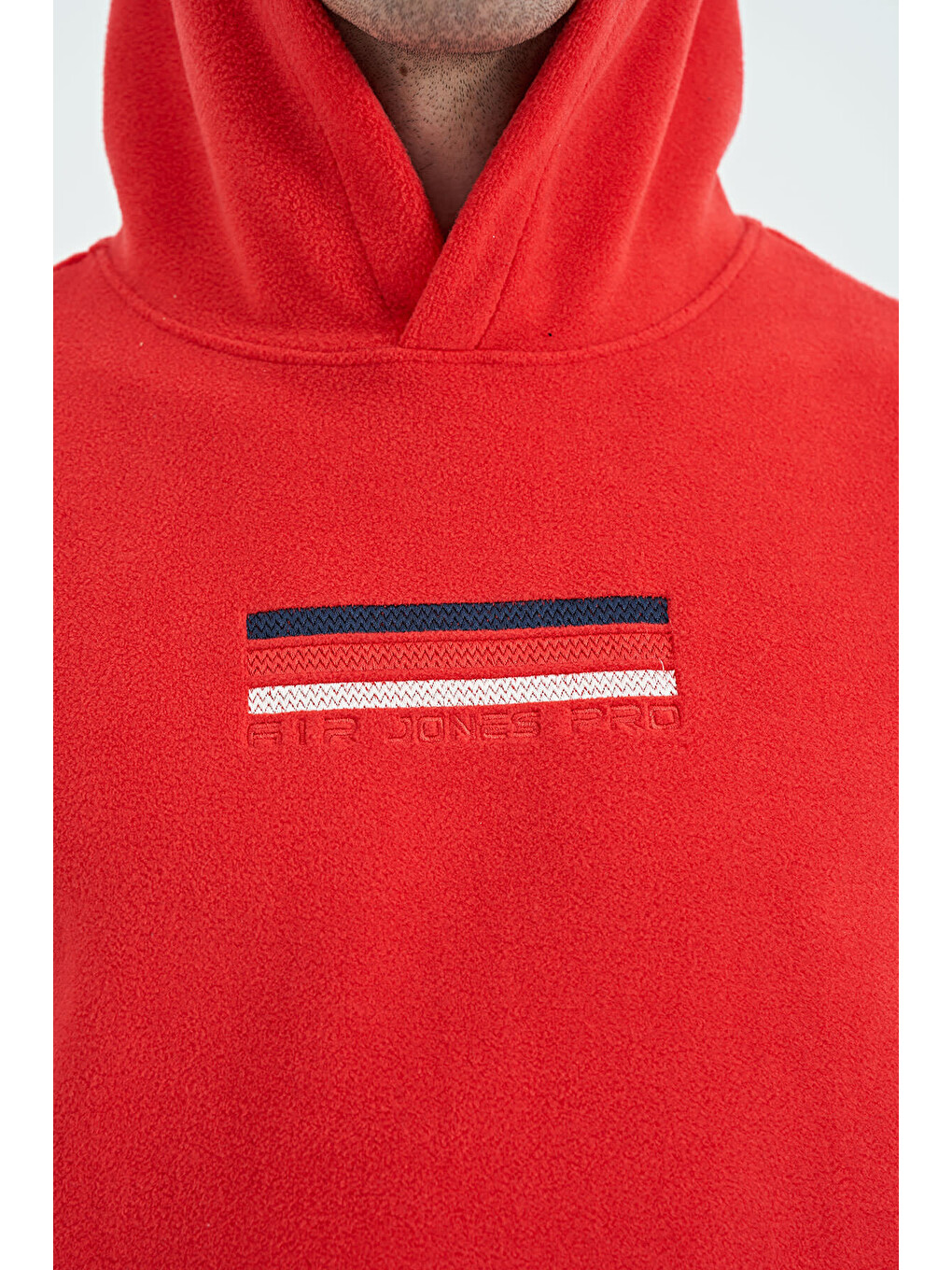 Kırmızı Hern Fiesta Polar Erkek Kapüşonlu Sweatshirt Hoodie - 88301-2