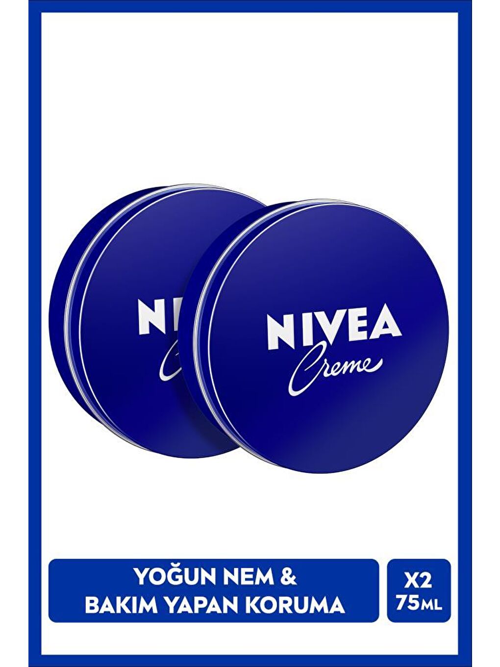 NIVEA Creme 75 ml, Bakım Yapan Koruma, Tüm Ciltler Için Ne mlendirici Krem, El & Yüz & Vücut x2 Adet