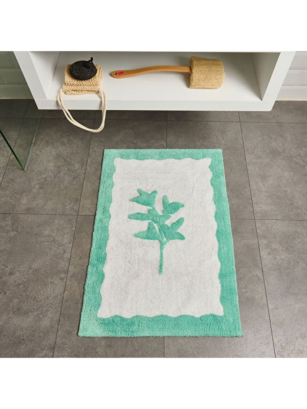 Soft Granny Summer Tufting Banyo Paspası - Beyaz - 60x90 cm-2