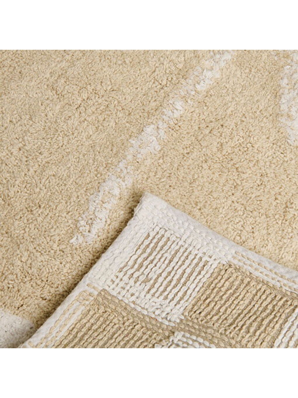Soft Palm Tufting Banyo Paspası - Bej - 60x90 cm-3