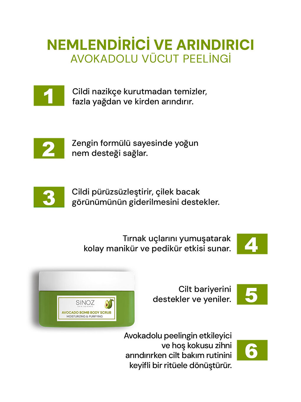 Avokado Bomb Nemlendirici ve Arındırıcı Vücut Peelingi 300 Gr-1