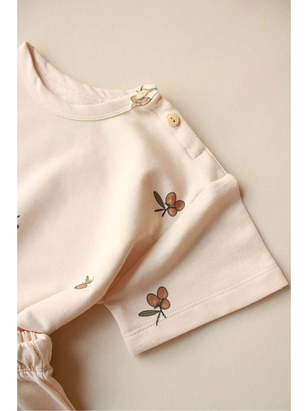 Bej Zeytin Baskılı Şortlu Takım-8