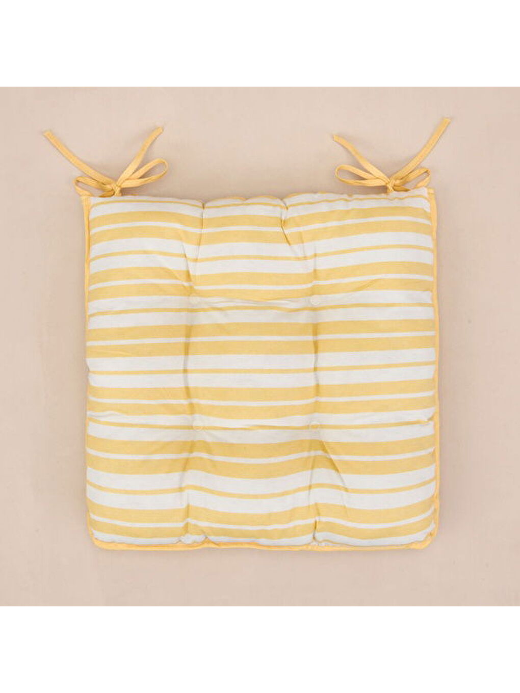 Lila Soft Lime Cello Sandalye Minderi - Ekru / Sarı - 43x43 cm-2