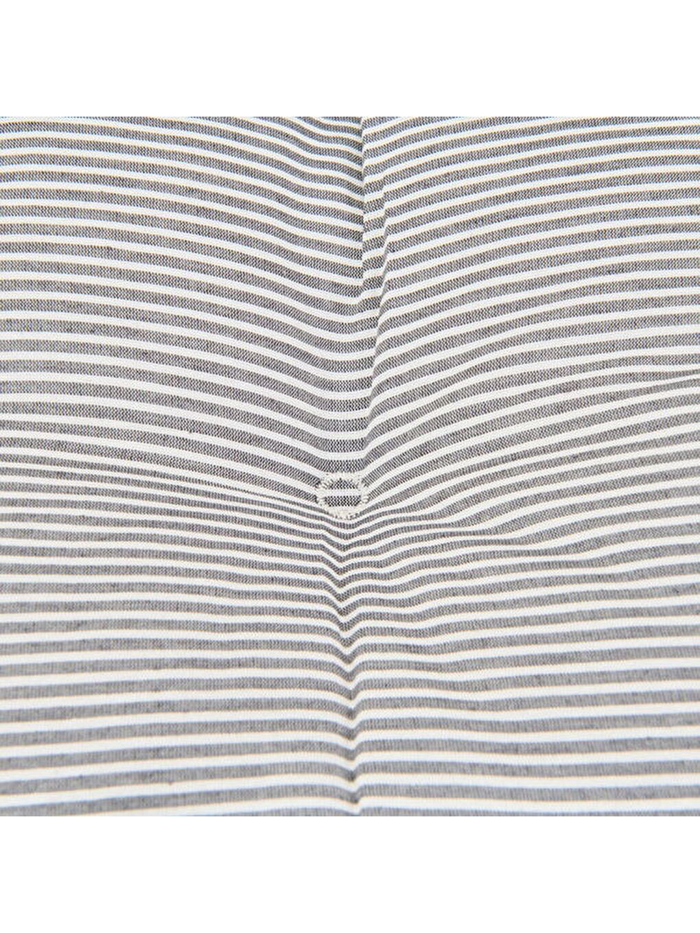 Lila Soft Elegant Curves İnce Çizgili Sandalye Minderi - Ekru / Siyah - 43x43 cm-7