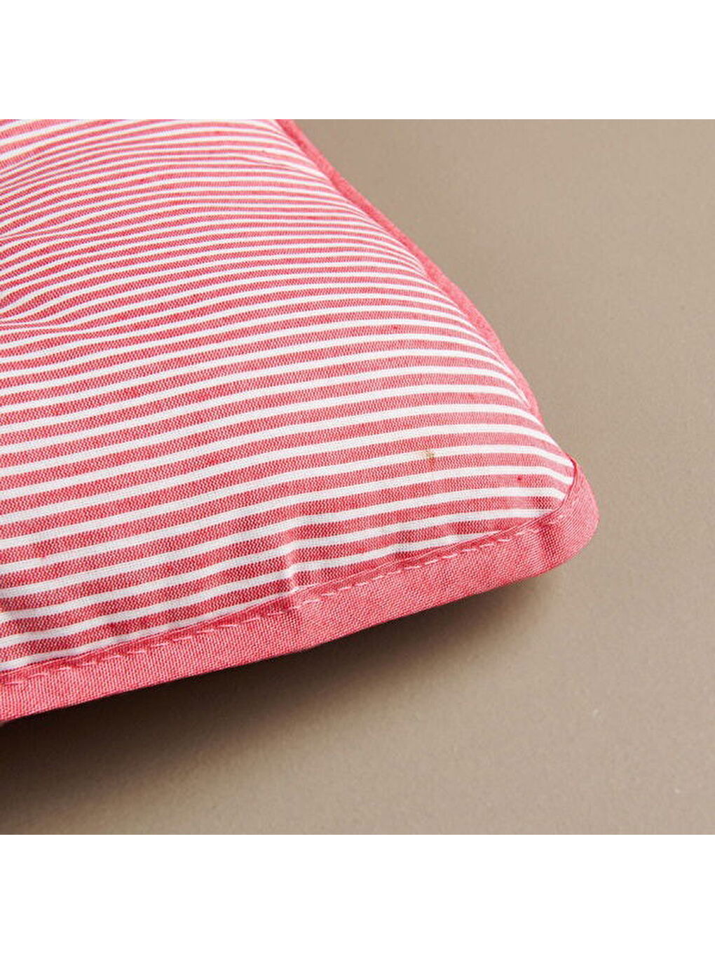 Lila Soft Earthy Hues İnce Çizgili Sandalye Minderi - Ekru / Kırmızı - 43x43 cm-4