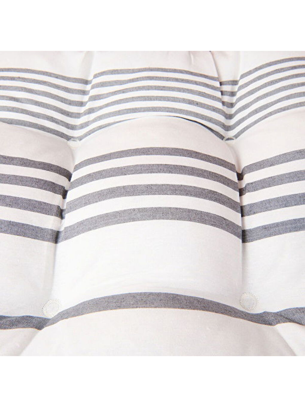 Lila Soft Elegant Curves Kalın Çizgili Sandalye Minderi - Ekru / Siyah - 43x43 cm-7