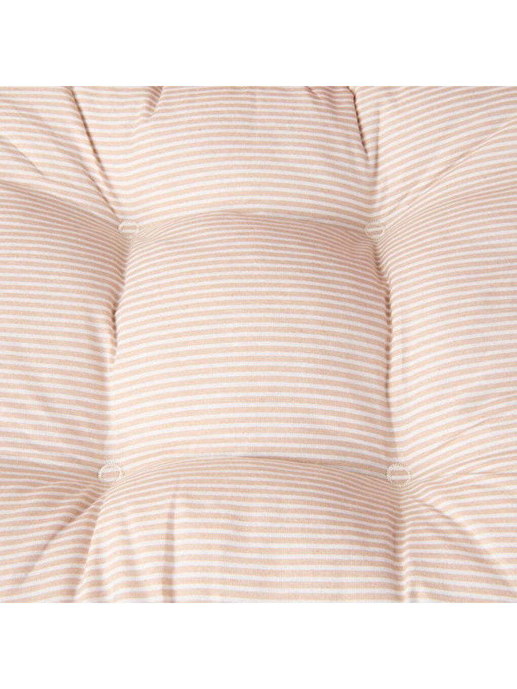 Soft Palm Breeze İnce Çizgili Sandalye Minderi - Ekru / Bej - 43x43 cm-6