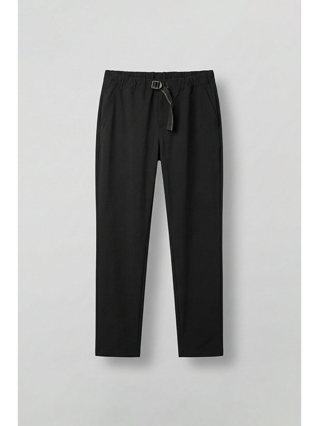 Erkek Beli Lastikli Tecno Kumaş Slim Fit Pantolon Siyah