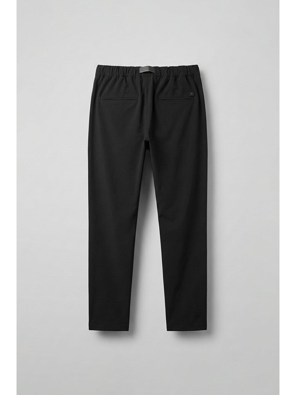 Erkek Beli Lastikli Tecno Kumaş Slim Fit Pantolon Siyah-1