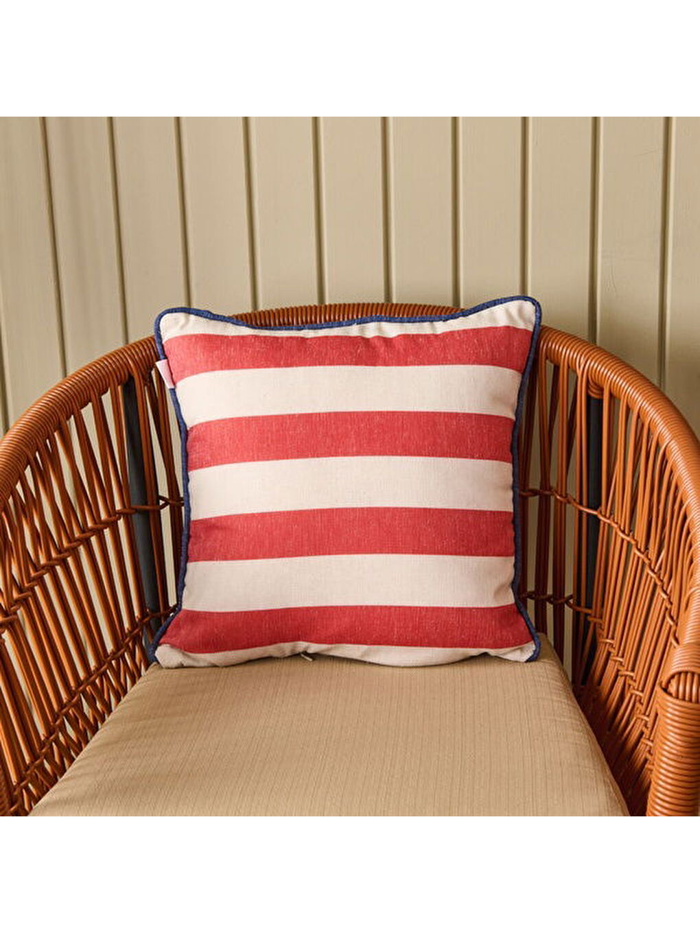 Soft Nautical Fun Çizgili Kırlent - Lacivert / Kırmızı - 40x40 cm-7