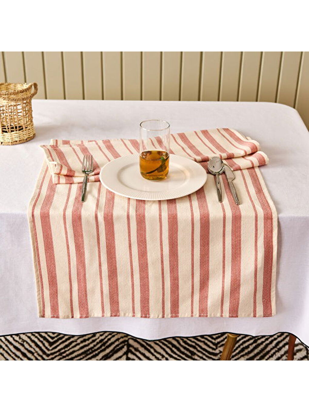 Lila Soft Alno Runner - Ekru / Kiremit - 50x140 cm