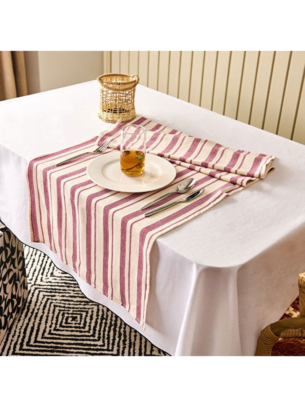 Soft Alno Runner - Ekru / Mürdüm - 50x140 cm-4