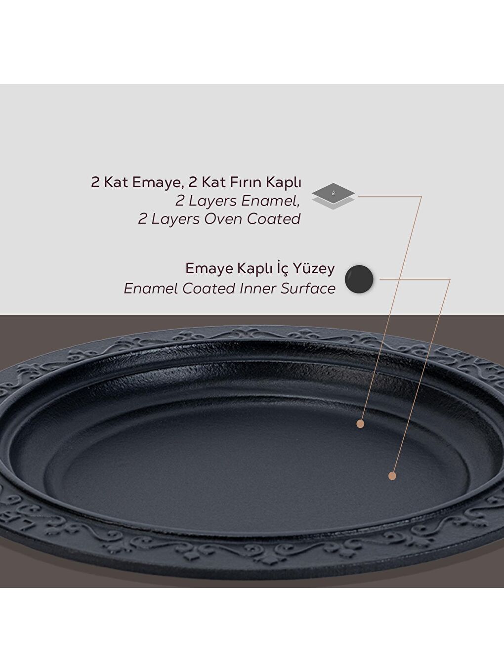 Siyah Oval Döner Kebap Tabağı. Çap(Ø)28cm.-4