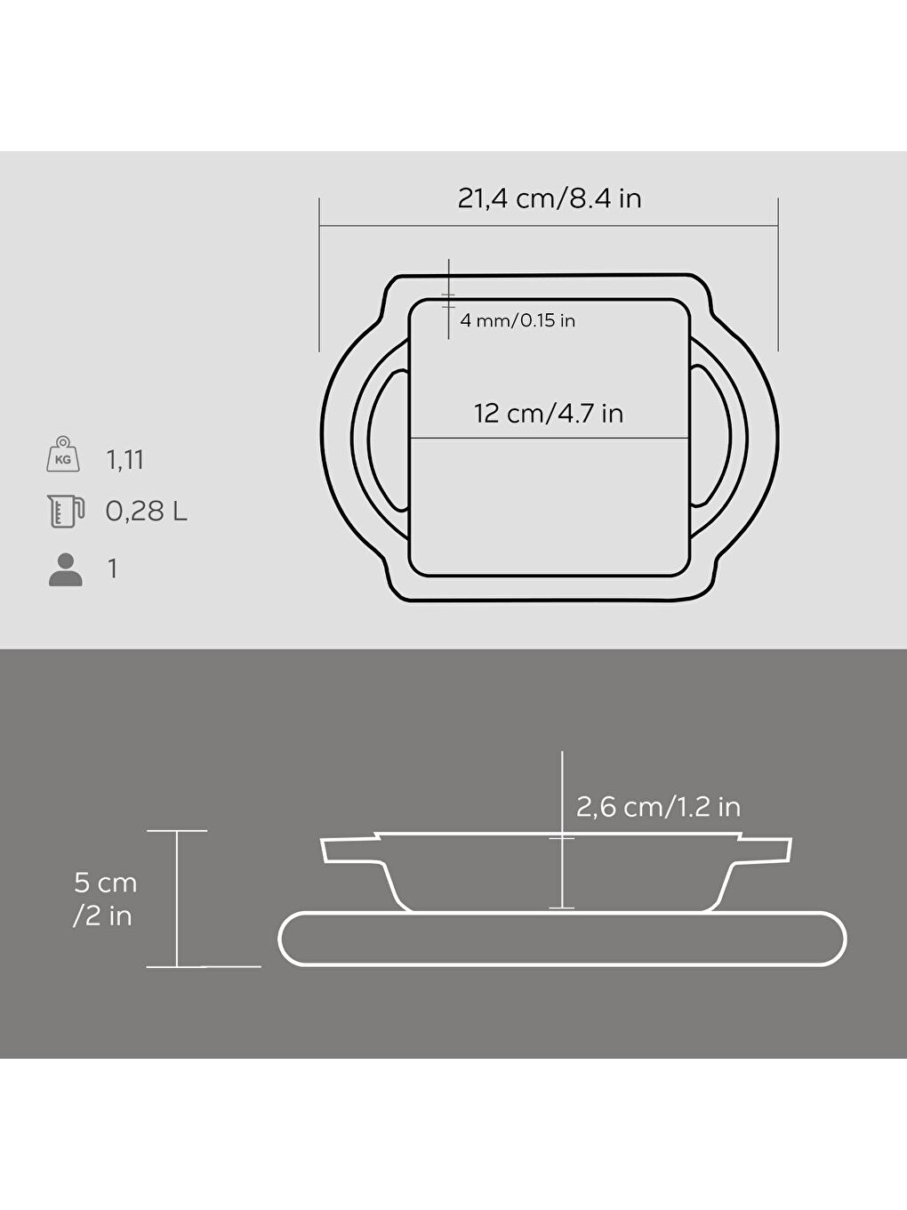 Siyah Kare Sahan Döküm Demir Yekpare Çift Kulplu Kayın Servis Ahşabı Ölçü 12x12cm.-4