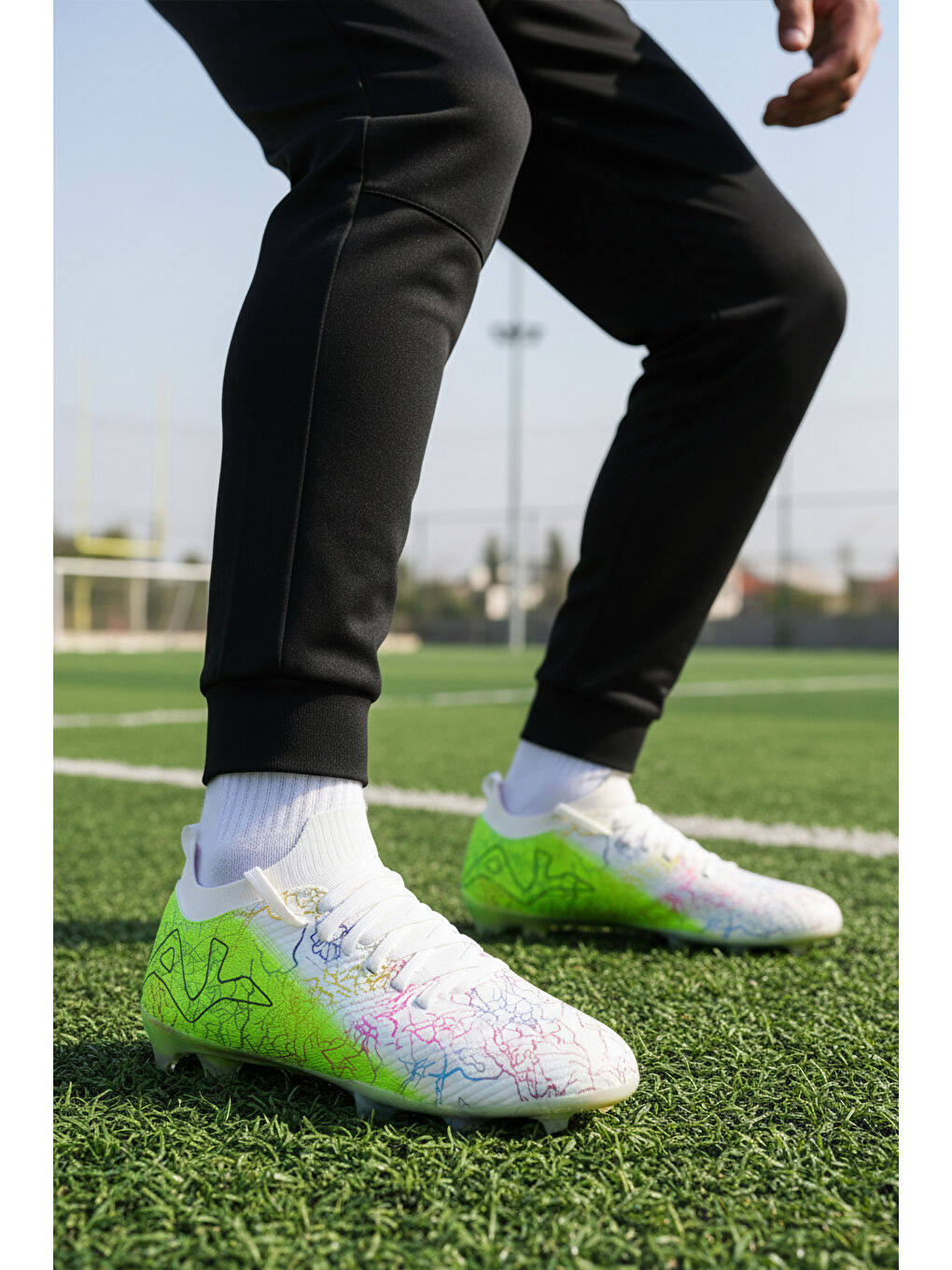 Beyaz Yeşil Bilekten Sarmalı Erkek Krampon MH-252-153 M-2