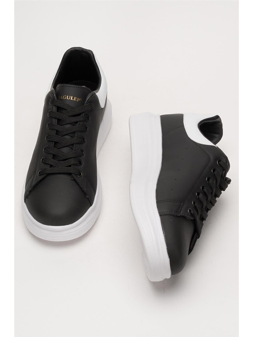 Unisex Yüksek Taban Günlük Spor Sneaker Ayakkabı Siyah-beyaz-10
