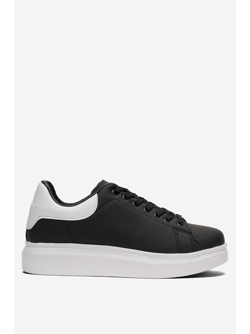 Unisex Yüksek Taban Günlük Spor Sneaker Ayakkabı Siyah-beyaz-1