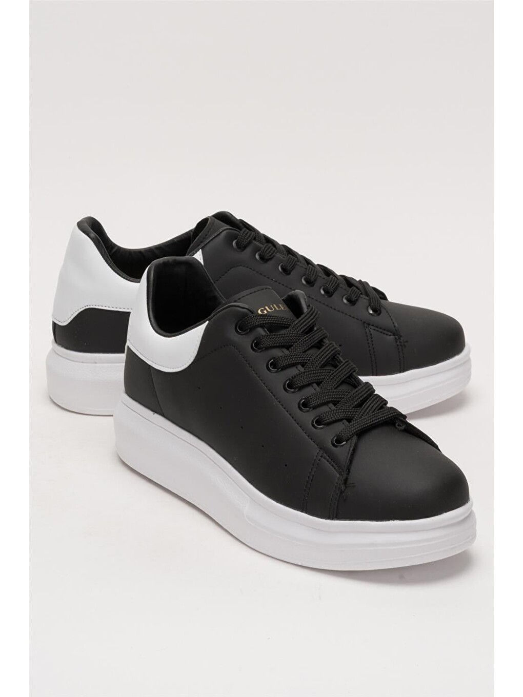Unisex Yüksek Taban Günlük Spor Sneaker Ayakkabı Siyah-beyaz-3