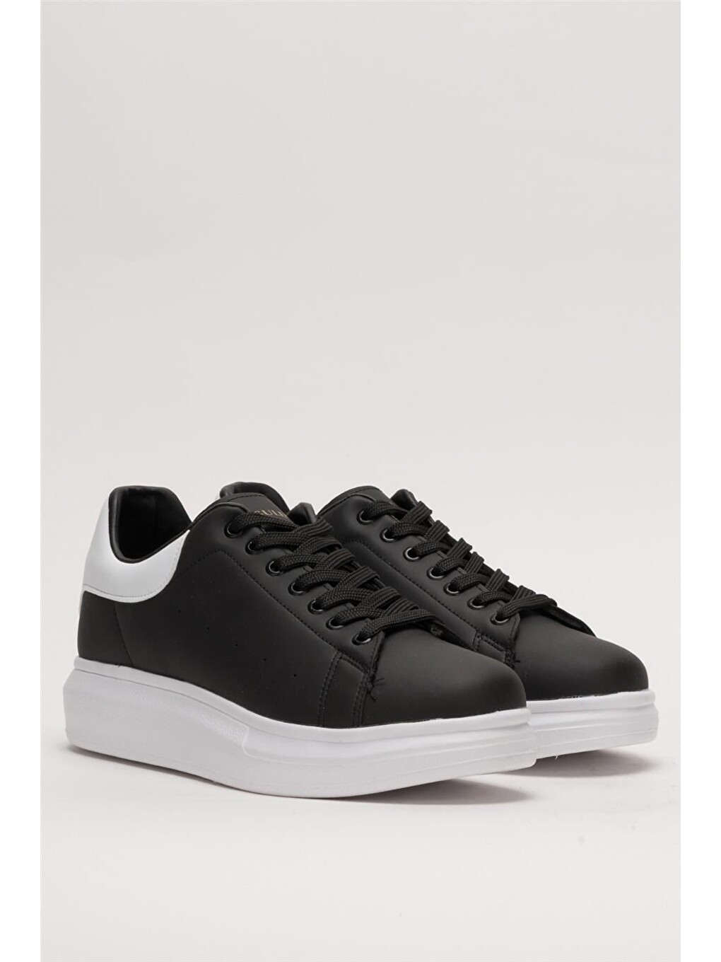 Unisex Yüksek Taban Günlük Spor Sneaker Ayakkabı Siyah-beyaz-5