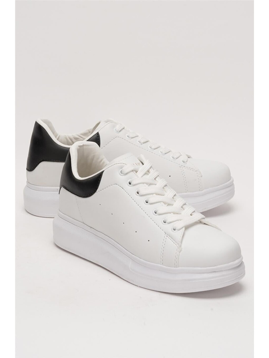 Unisex Yüksek Taban Günlük Spor Sneaker Ayakkabı Beyaz Siyah-1