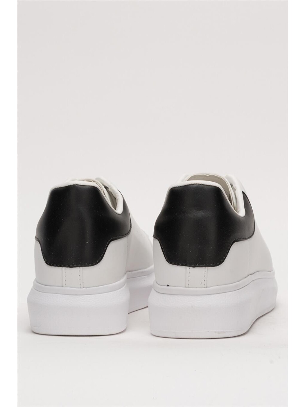 Unisex Yüksek Taban Günlük Spor Sneaker Ayakkabı Beyaz Siyah-3