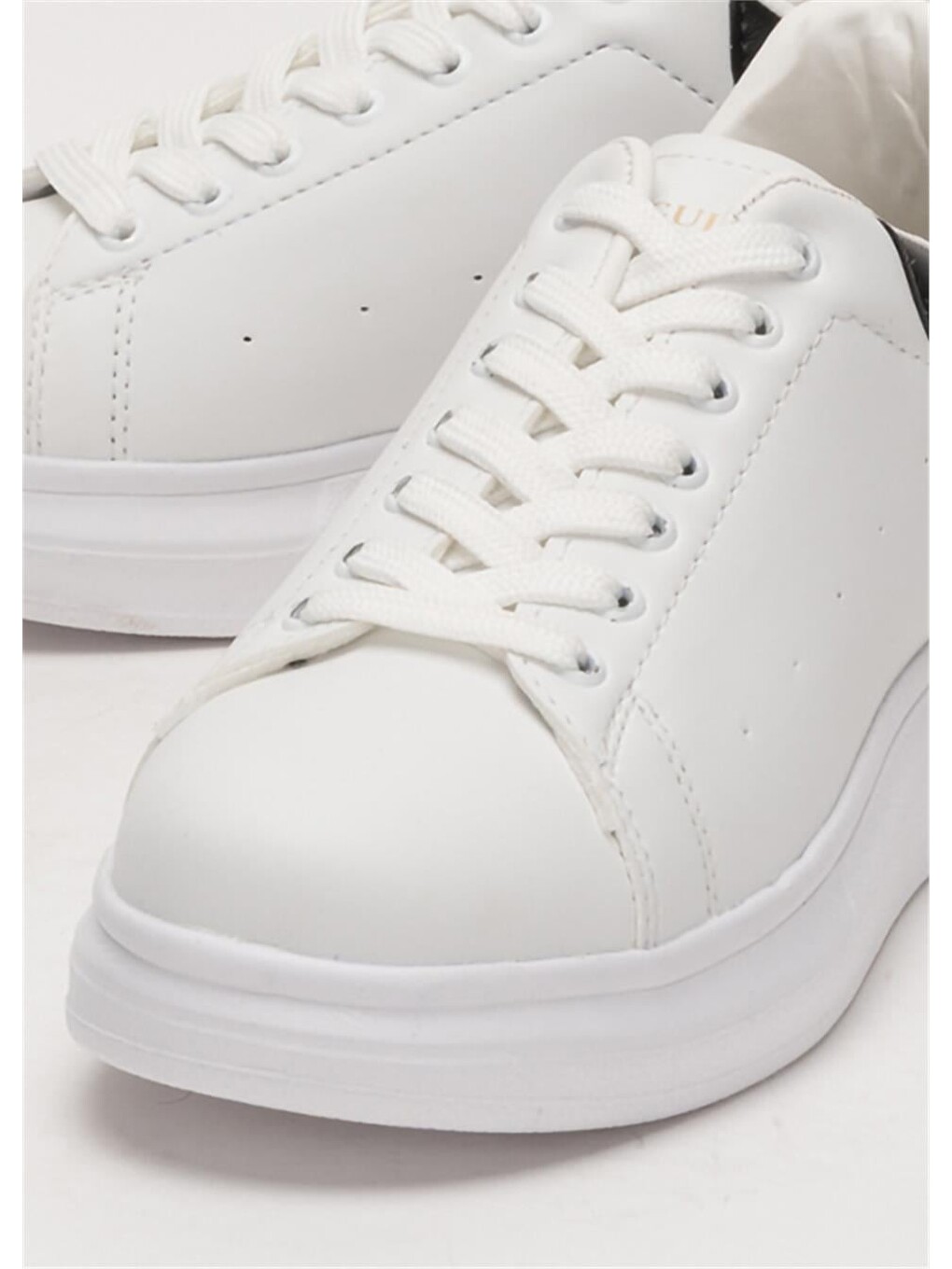 Unisex Yüksek Taban Günlük Spor Sneaker Ayakkabı Beyaz Siyah-4
