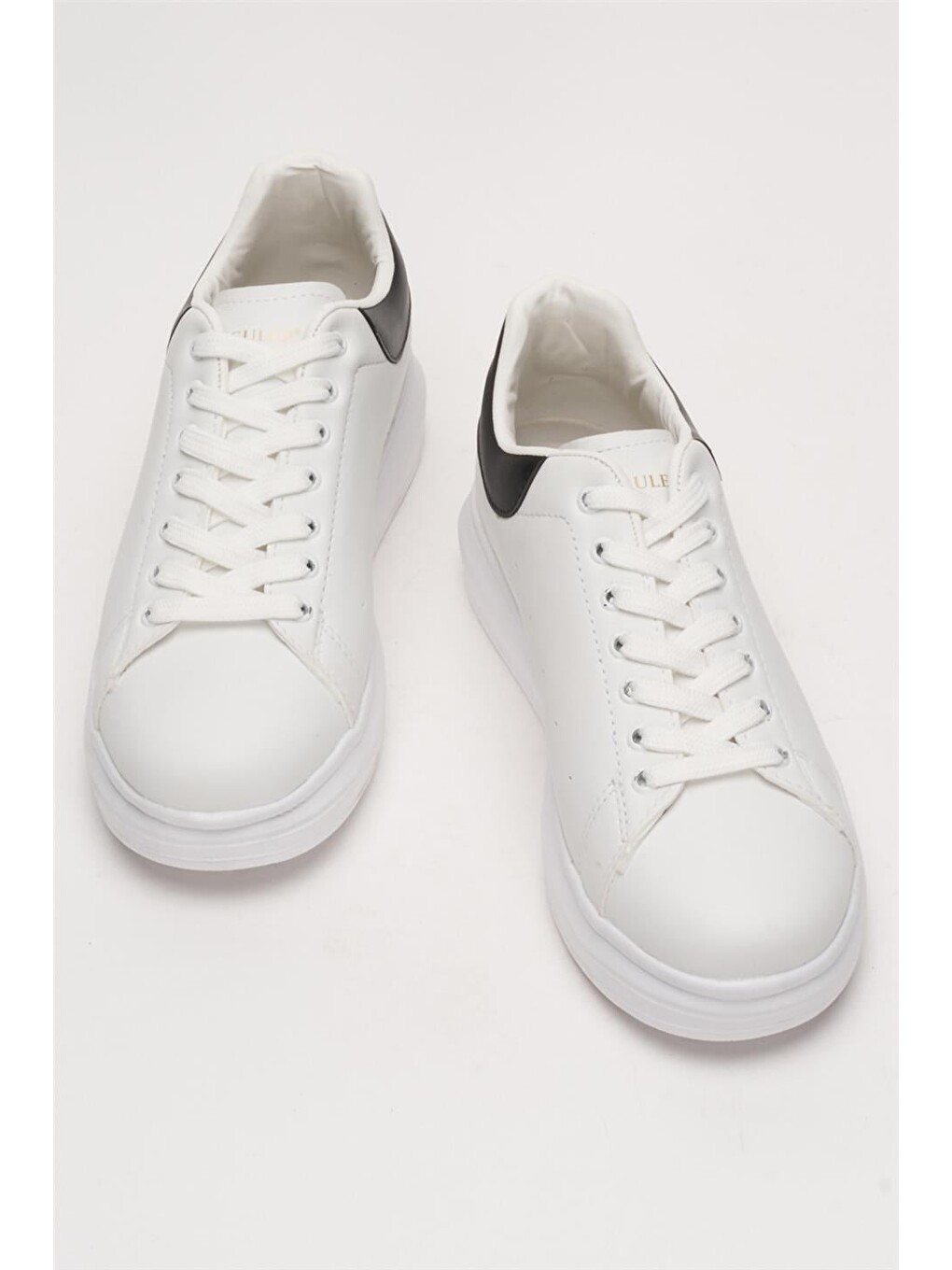 Unisex Yüksek Taban Günlük Spor Sneaker Ayakkabı Beyaz Siyah-5
