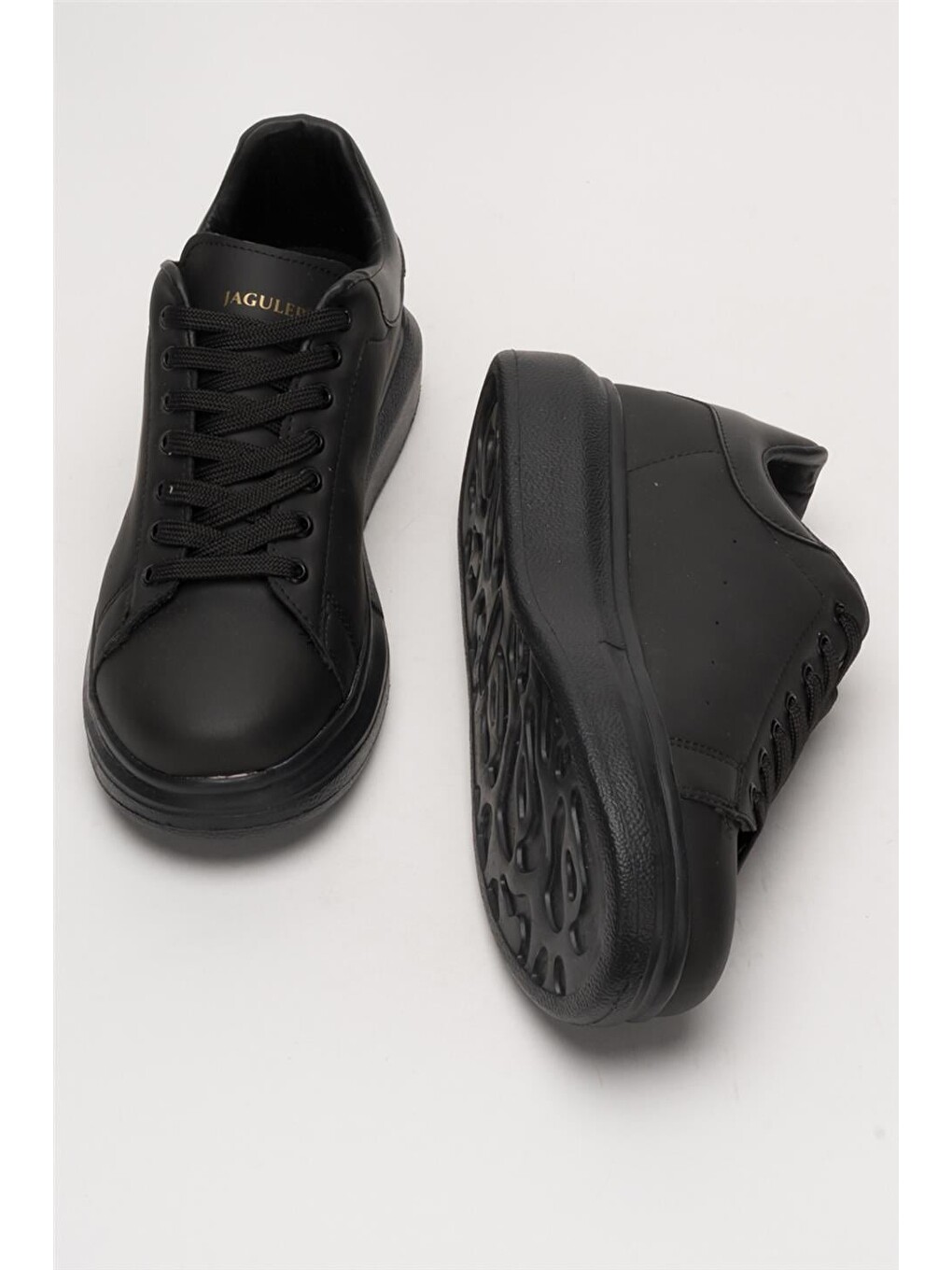 Unisex Yüksek Taban Günlük Spor Sneaker Ayakkabı Siyah-12