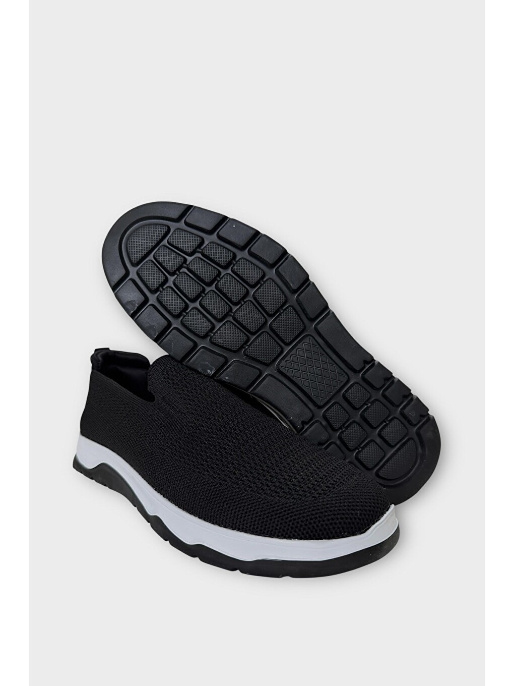 Erkek Nefes Alabilen Triko Sneaker Ayakkabı Siyah - Beyaz-13