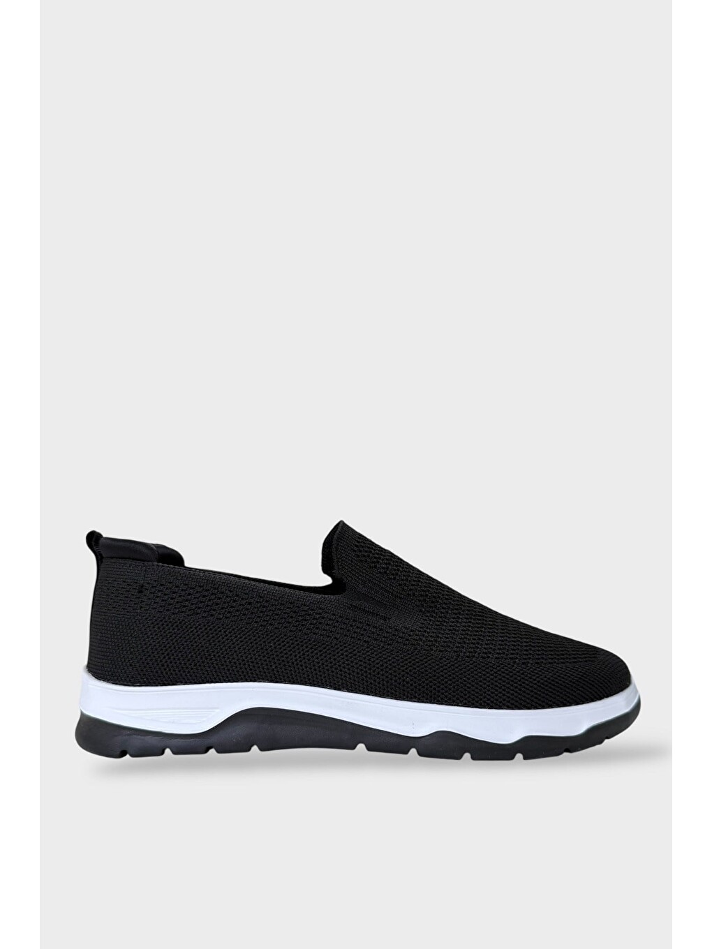 Erkek Nefes Alabilen Triko Sneaker Ayakkabı Siyah - Beyaz-2