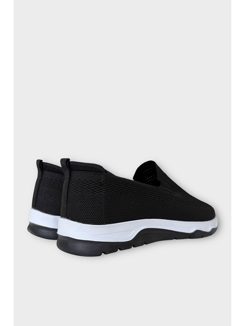 Erkek Nefes Alabilen Triko Sneaker Ayakkabı Siyah - Beyaz-11
