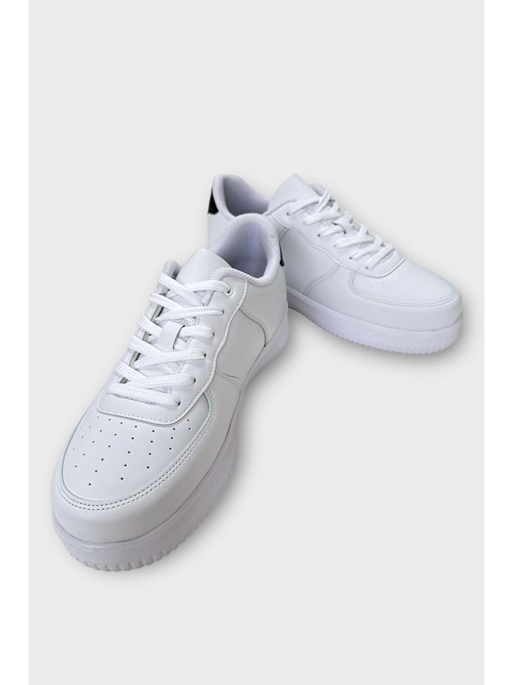 Unisex Airforce Spor Sneaker Ayakkabı Beyaz - Siyah-4