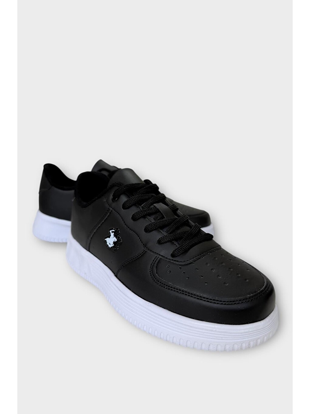Unisex Airforce Spor Sneaker Ayakkabı Siyah - Beyaz-2