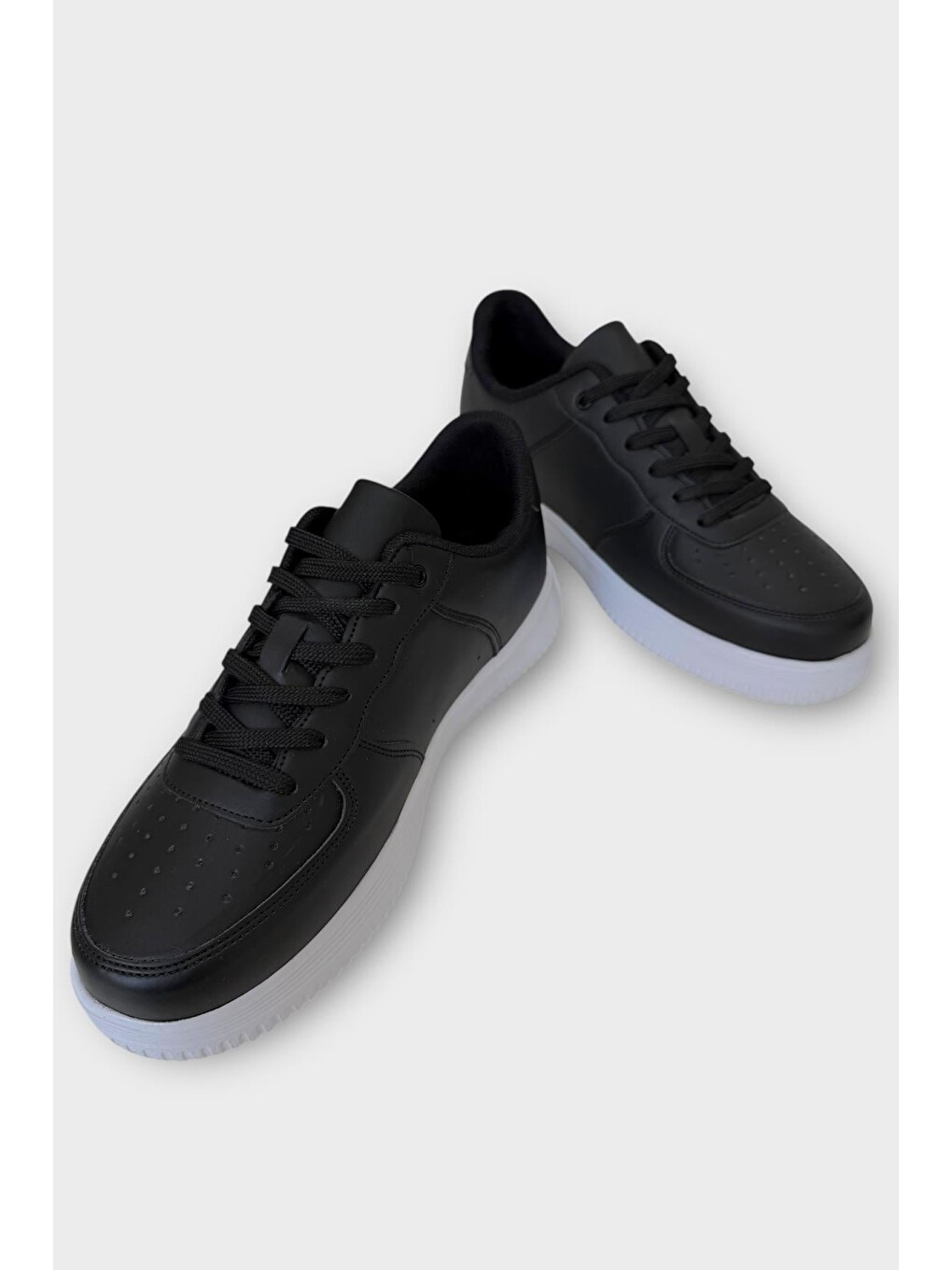 Unisex Airforce Spor Sneaker Ayakkabı Siyah - Beyaz-4