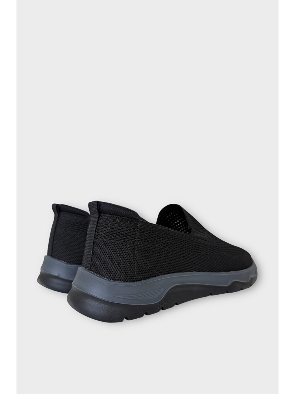 Erkek Nefes Alabilen Triko Sneaker Ayakkabı Siyah-6