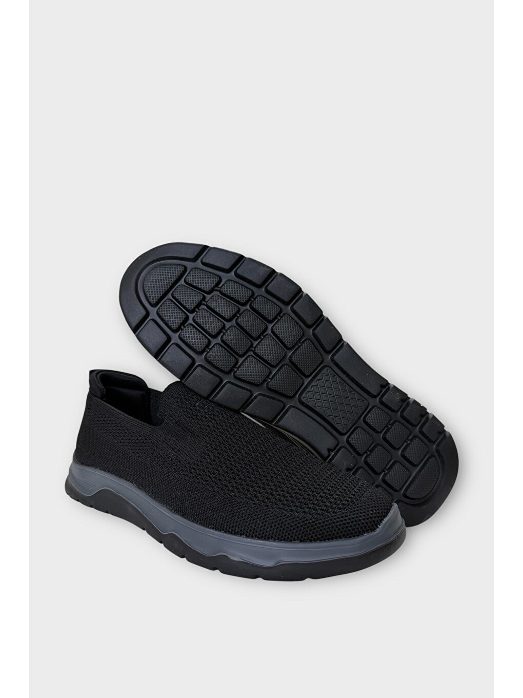 Erkek Nefes Alabilen Triko Sneaker Ayakkabı Siyah-7