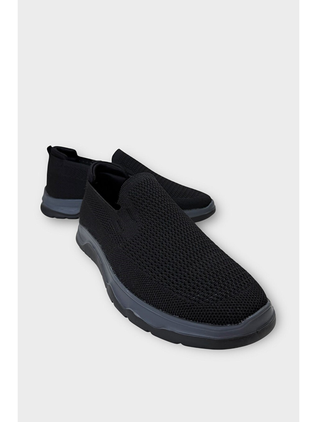 Erkek Nefes Alabilen Triko Sneaker Ayakkabı Siyah-3