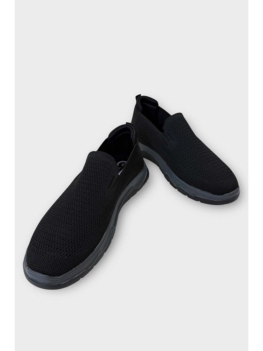 Erkek Nefes Alabilen Triko Sneaker Ayakkabı Siyah-5
