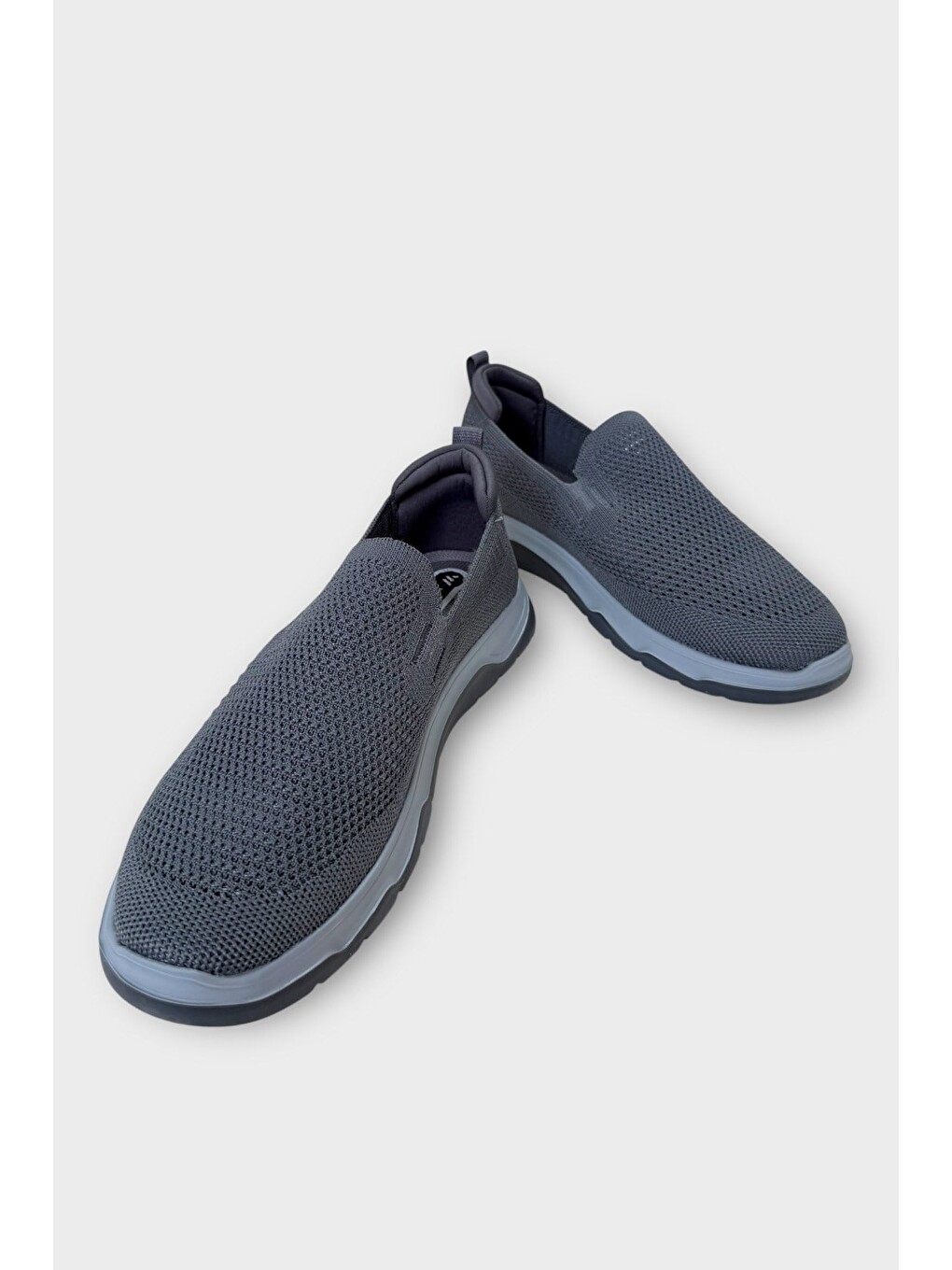 Gri Erkek Nefes Alabilen Triko Sneaker Ayakkabı Füme-2