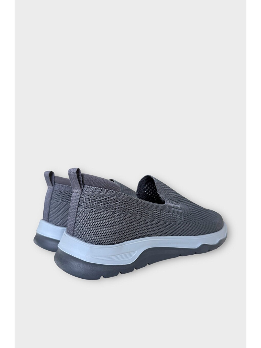 Gri Erkek Nefes Alabilen Triko Sneaker Ayakkabı Füme-3
