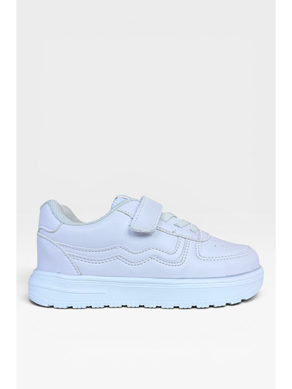 Anatomik Taban Cırtlı Rahat Hafif Sneaker Çocuk Spor Ayakkabı Beyaz