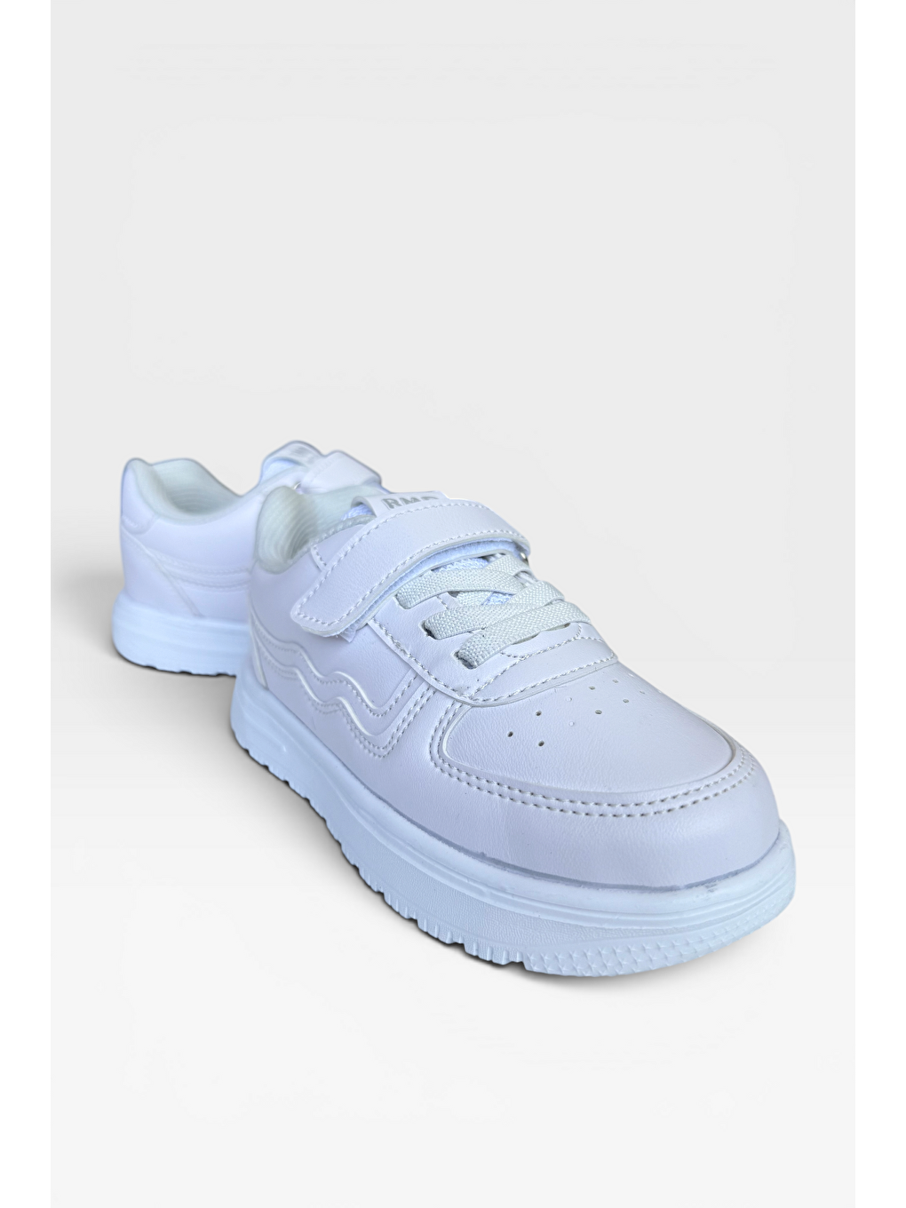 Anatomik Taban Cırtlı Rahat Hafif Sneaker Çocuk Spor Ayakkabı Beyaz-1