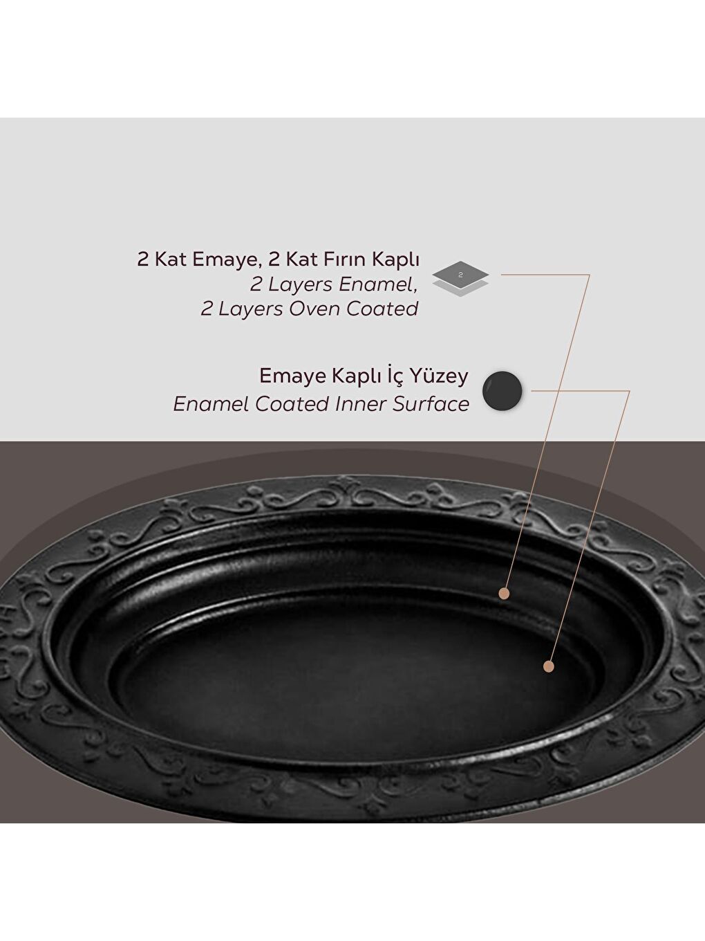 Siyah Oval Döner, Kebap Tabağı. Ölçü 21x16cm.-6