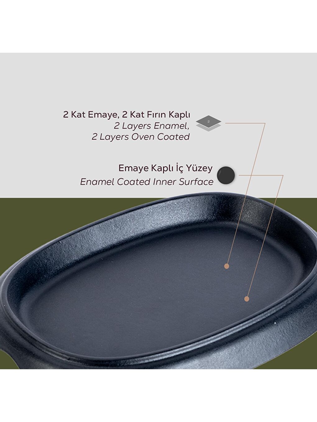 Siyah Oval Fajita Tabağı Ölçü 26x19cm.-4