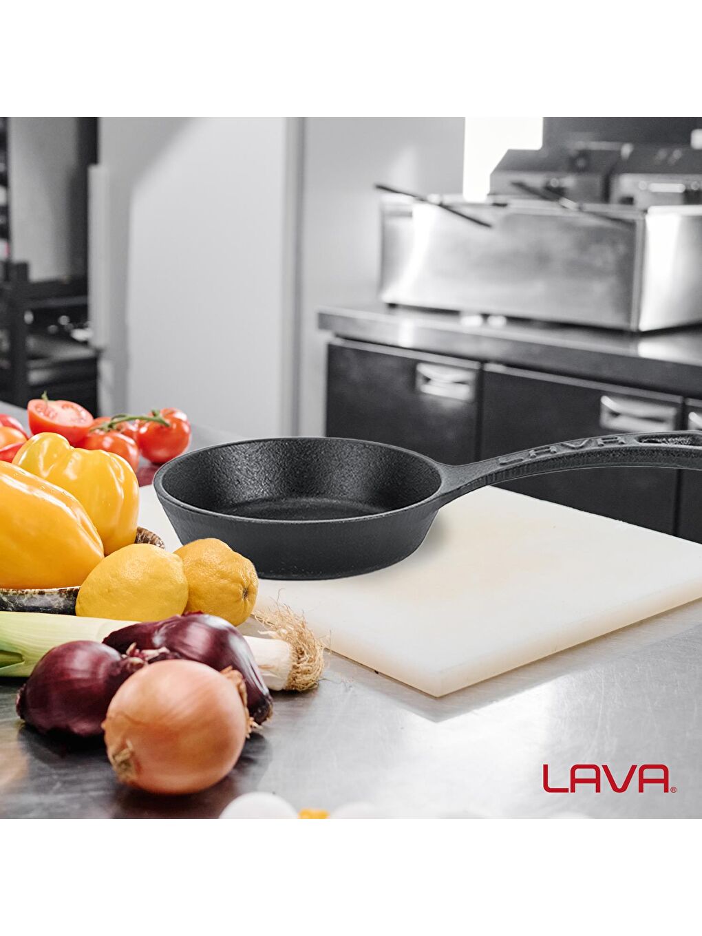 Siyah Yuvarlak Kızartma Tavası Yekpare Saplı. Çap(Ø)12cm.-6