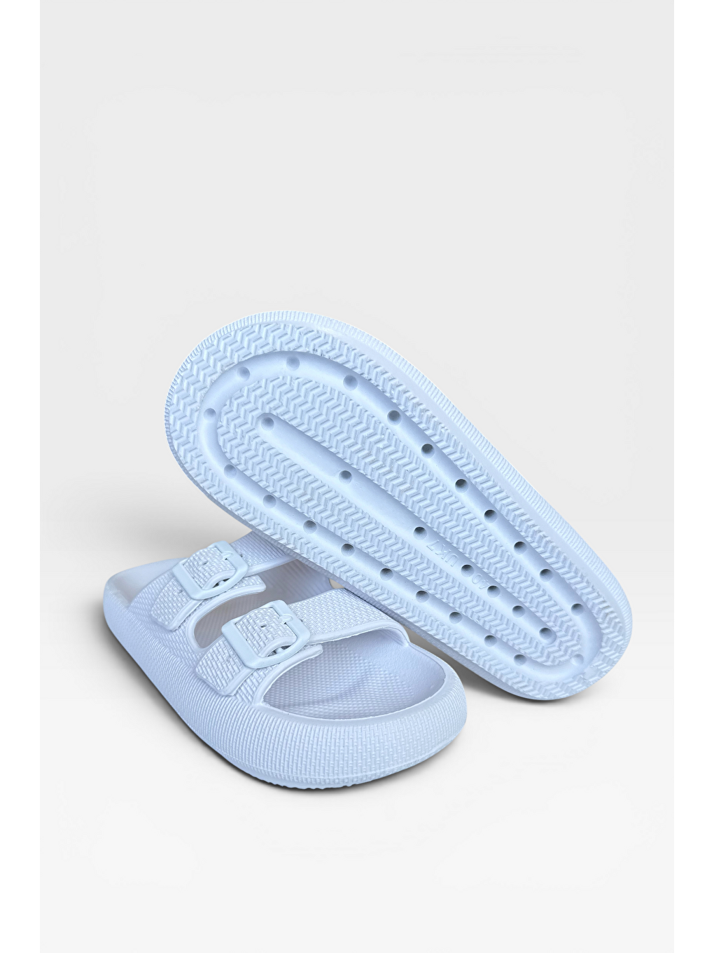 Unisex Çift Tokalı Medikal Hafif Eva Terlik Beyaz-8