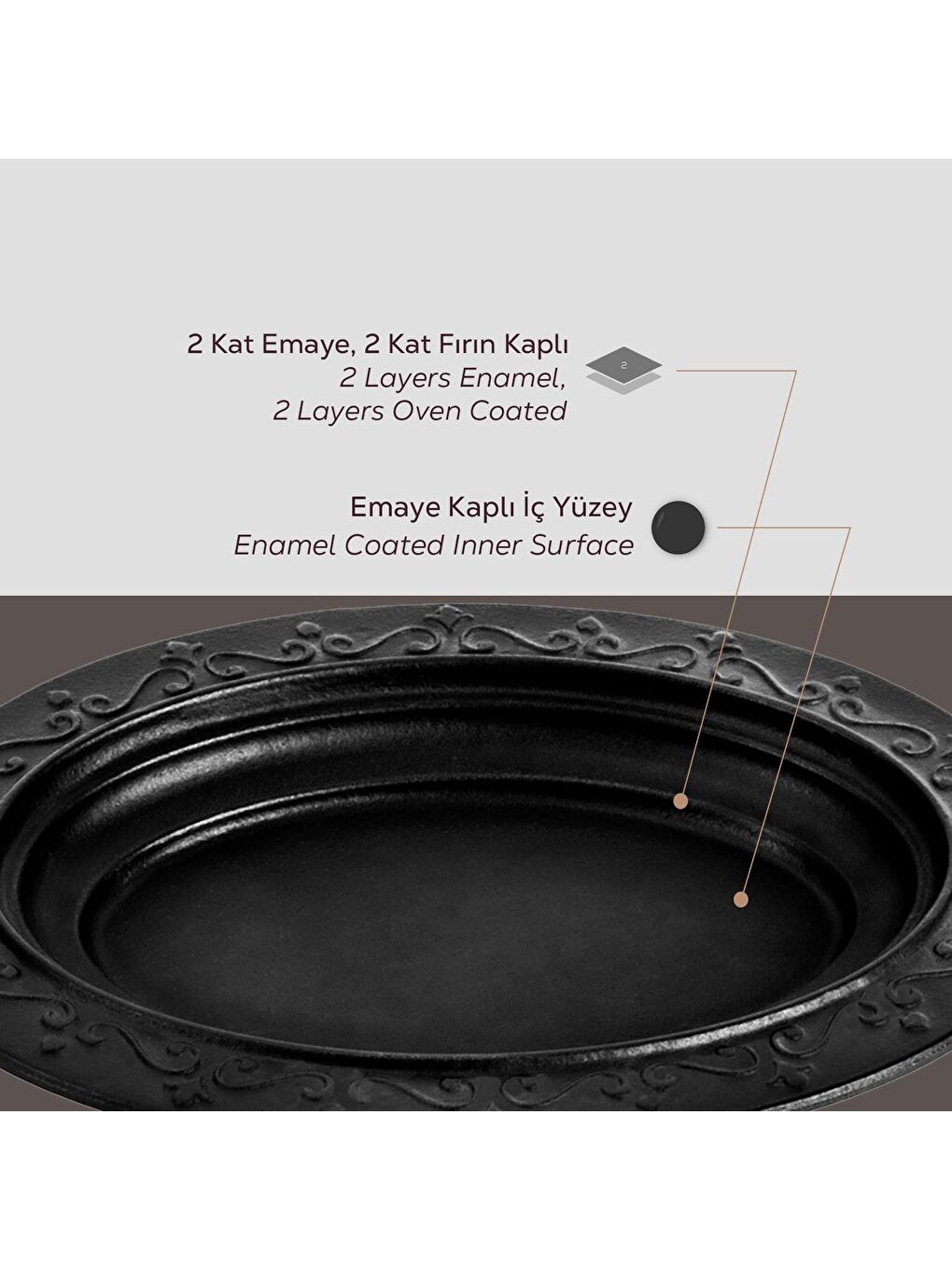 Siyah Oval Döner, Kebap Tabağı. Ölçü 28x20cm.-6