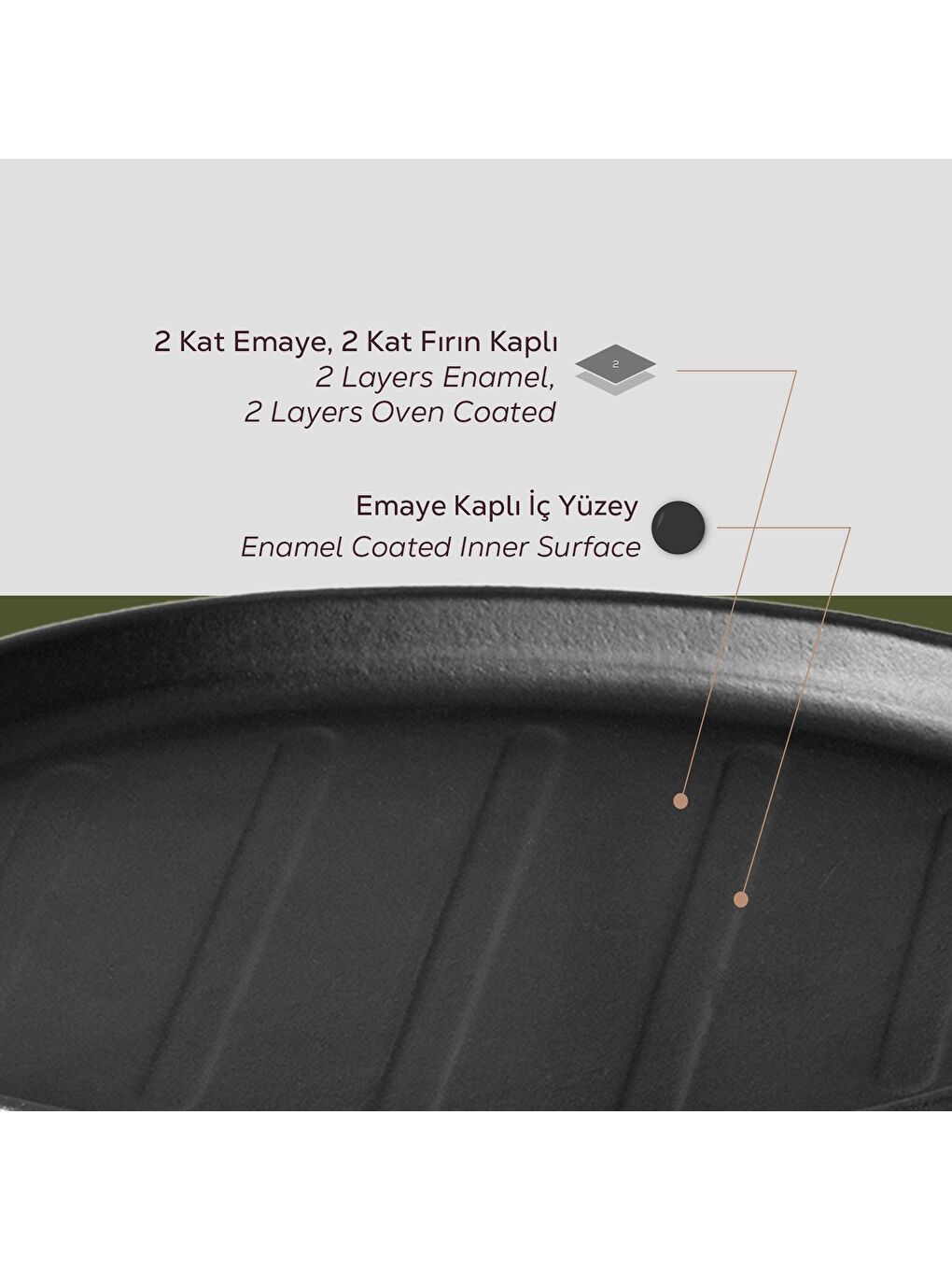 Siyah Oval Fajita Tabağı Ölçü 18x28cm. (Harici tava tutucu dahil değildir.)-4